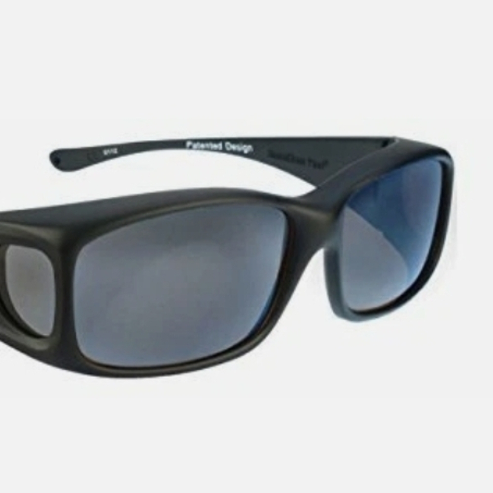 Jonathan Paul Fitover Sleek Black Razor Sunglasses And Leather Case